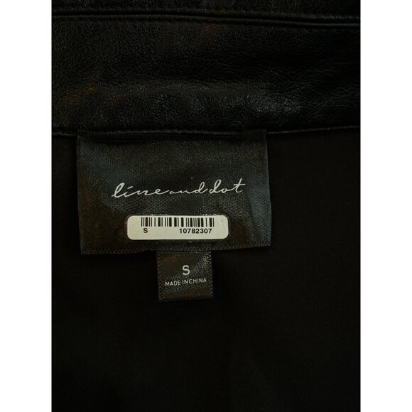 Line & Dot Lou Faux Leather Mini Shirt Dress Black Womens Size Small - Picture 9 of 10
